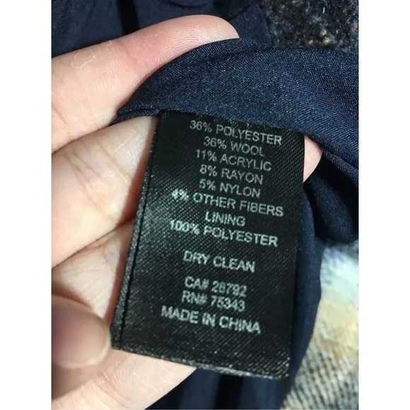 Womens Joie Coat Jacket Plaid Thick Wool Blend Tie Waist Pea Coat Winter Fashion - Picture 3 of 7